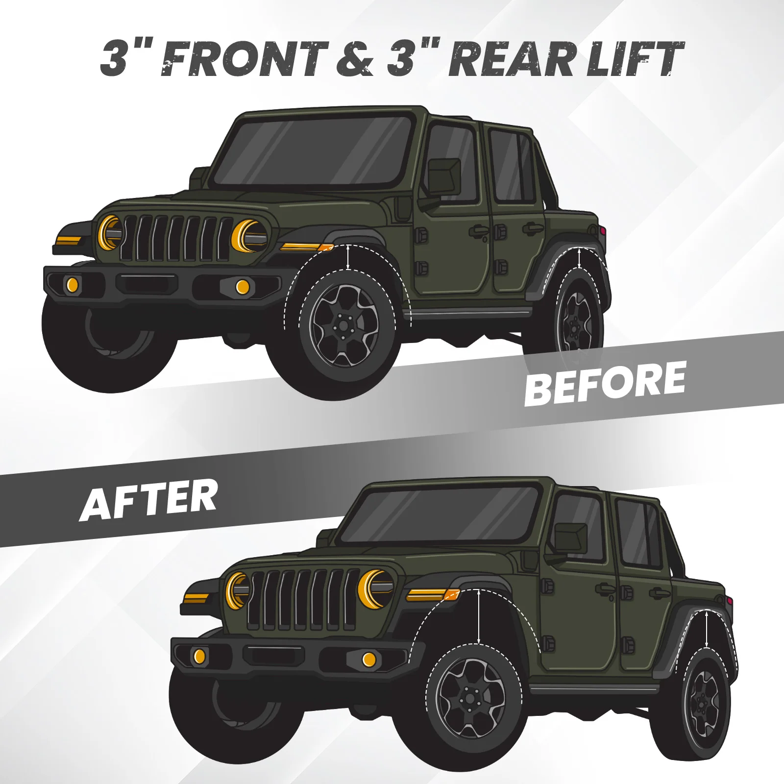 3" Front 3'' Rear Lift Leveling Kit For Jeep Grand Cherokee WK 2005 2006-2010