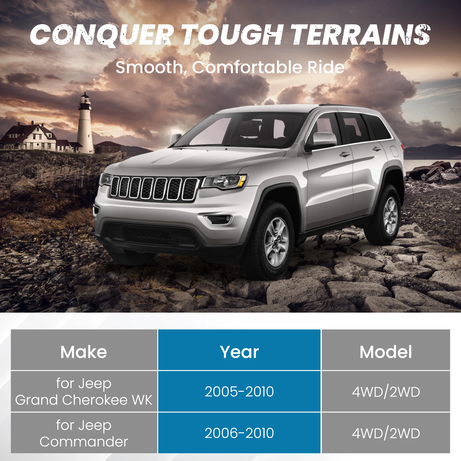 3" Front 3'' Rear Lift Leveling Kit For Jeep Grand Cherokee WK 2005 2006-2010