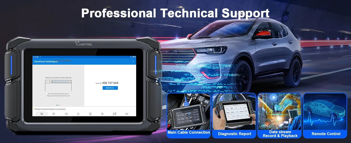 Lifetime Free Update VDIAGTOOL VD70Lite Automotive Scanner AII Systems Car Diagnostic 31 Reset FCA Bidirectional OBD2 Scanner