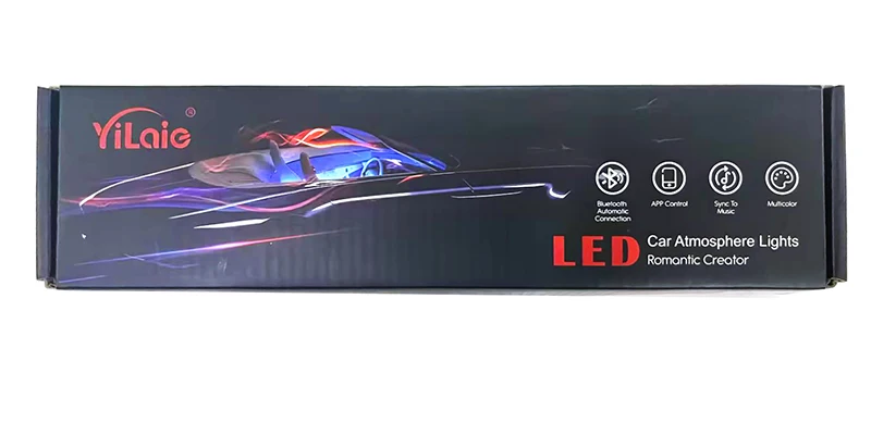 Led Interior Rock Car Lights RGB LED Car lamp Strip Sync to Music Waterproof 4pcs 48 with Bluetooth App Control Auto Decoration