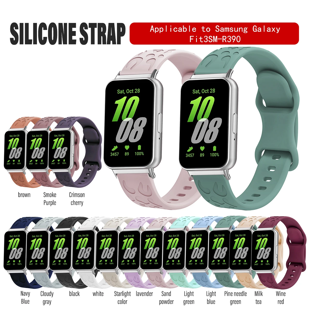 Strap For Samsung Galaxy Fit3 Silicone Bracelet Wristband For Samsung Galaxy Fit 3 Sports Watch Replacement Strap Accessories