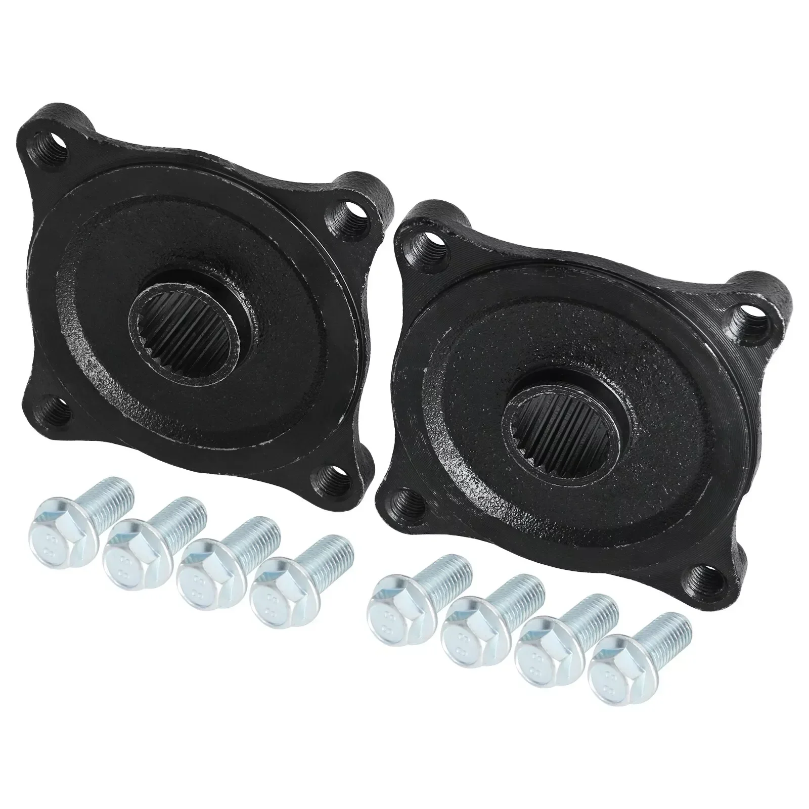 TDRPO Rear Wheel Hubs Pair 23T 4 Stud Hub Rear Axle Wheel Hub Flange 110mm W/ Bolts Go Kart ATV Quad Buggy Accessories