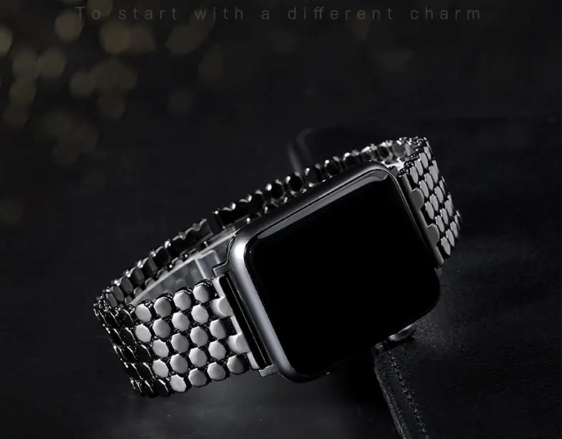 Stainless steel strap for Apple watch band 38mm 42mm Fish-scale Metal Belt Link bracelet iWatch Series 3 4 5 se 6 40mm 44mm band