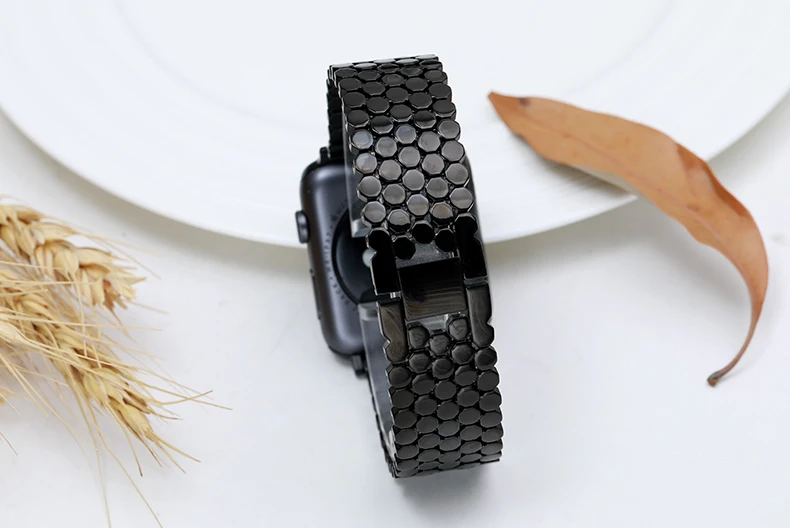 Stainless steel strap for Apple watch band 38mm 42mm Fish-scale Metal Belt Link bracelet iWatch Series 3 4 5 se 6 40mm 44mm band