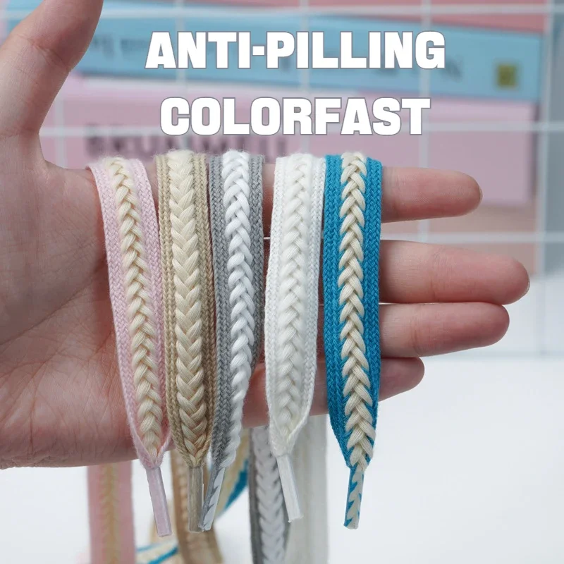 1Pair Sneakers Flat Shoelace Fashion Wheat Shoelaces 1.5cm Widen Brand Cotton Laces for Shoes 100/120/140/160CM Shoestrings