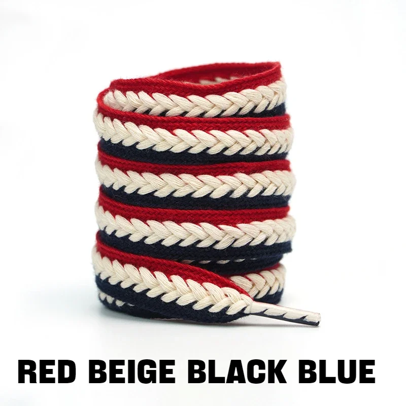 1Pair Sneakers Flat Shoelace Fashion Wheat Shoelaces 1.5cm Widen Brand Cotton Laces for Shoes 100/120/140/160CM Shoestrings