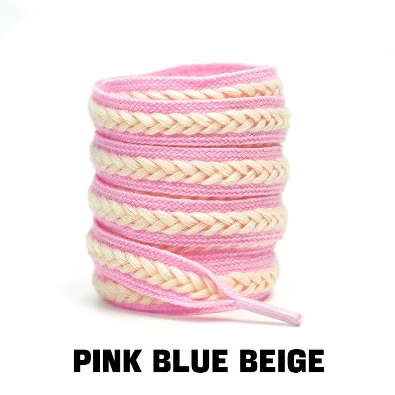 1Pair Sneakers Flat Shoelace Fashion Wheat Shoelaces 1.5cm Widen Brand Cotton Laces for Shoes 100/120/140/160CM Shoestrings