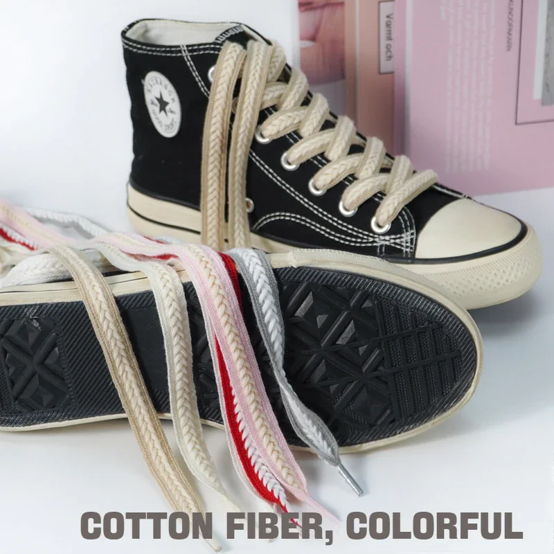 1Pair Sneakers Flat Shoelace Fashion Wheat Shoelaces 1.5cm Widen Brand Cotton Laces for Shoes 100/120/140/160CM Shoestrings