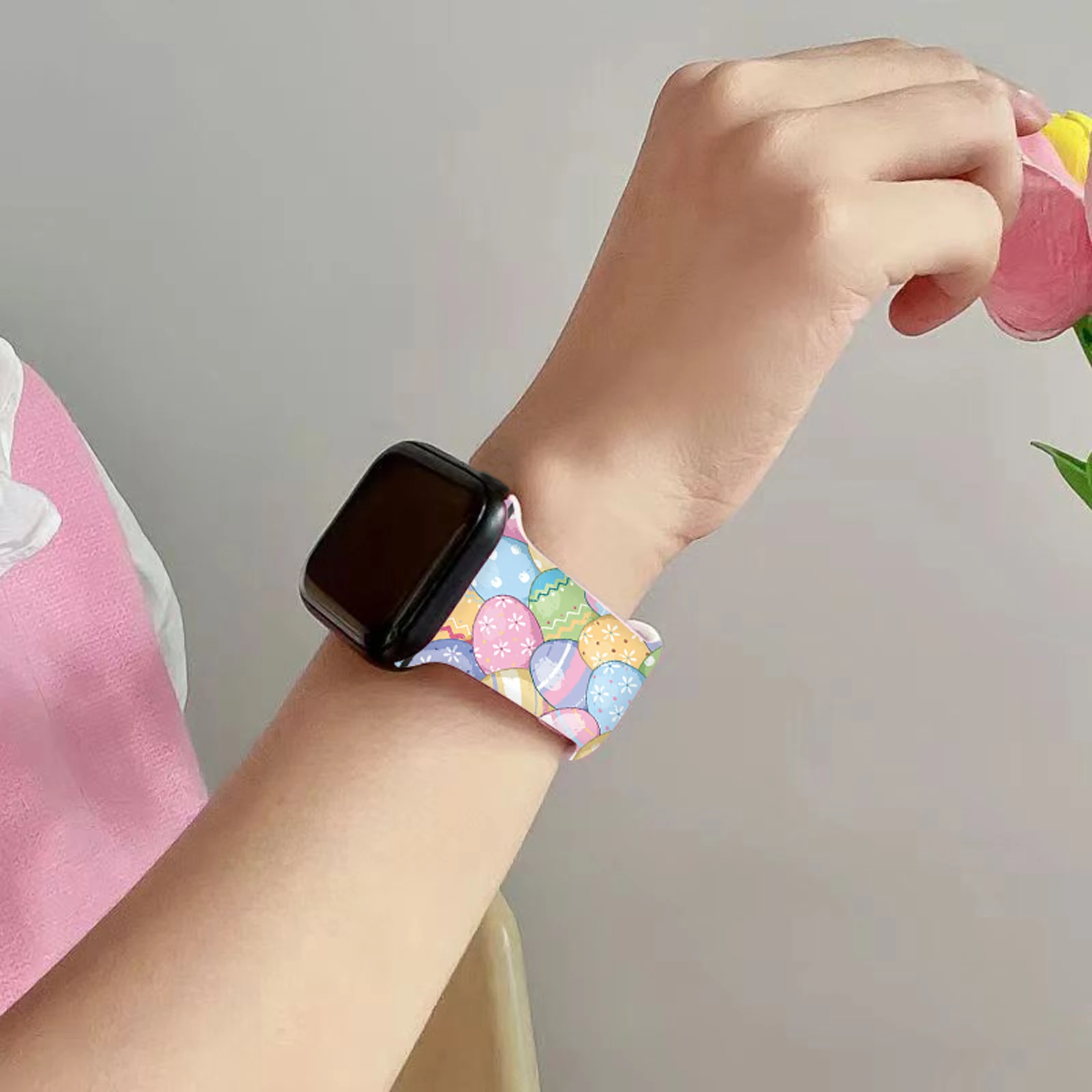 St. Patrick's Day Strap for Apple Watch Band 45mm 40mm 44mm Easter Day Printed Silicone bracelet iWatch series 9 8 7 se ultra 2