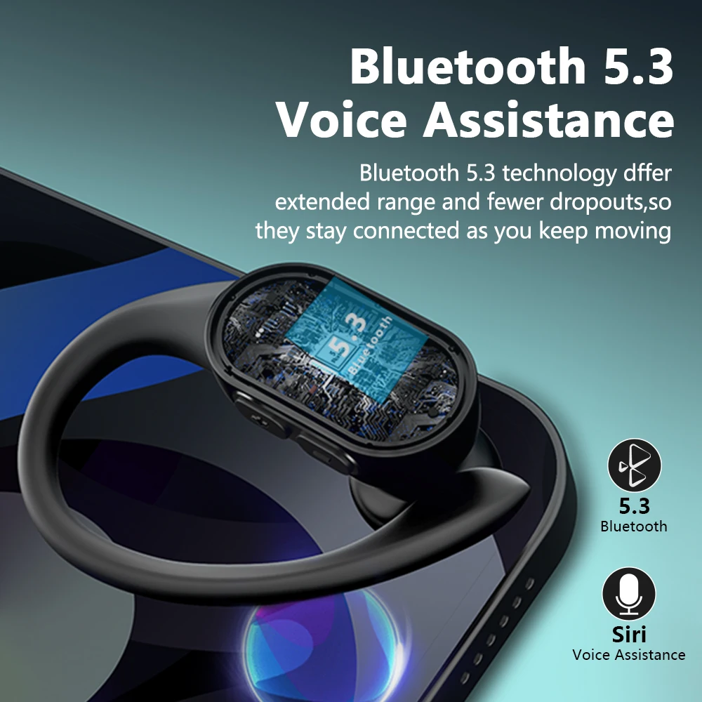 Mpow T68 TWS Wireless Earbuds Bluetooth 5.3 In Ear Earphones LED Digital Display True Wireless Headphones for Gym Sports Work