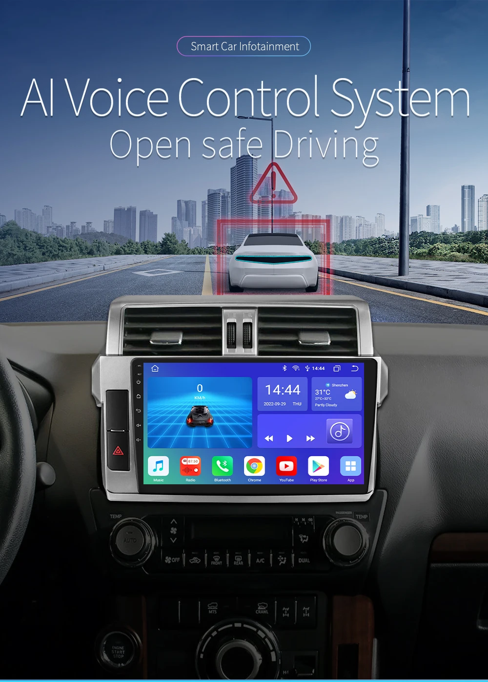 Hizpo Car Multimedia Navigation For Toyota Land Cruiser Prado 150 2013-2017 Radio 2 din Android Autoradio CarPlay Stereo 8+128G