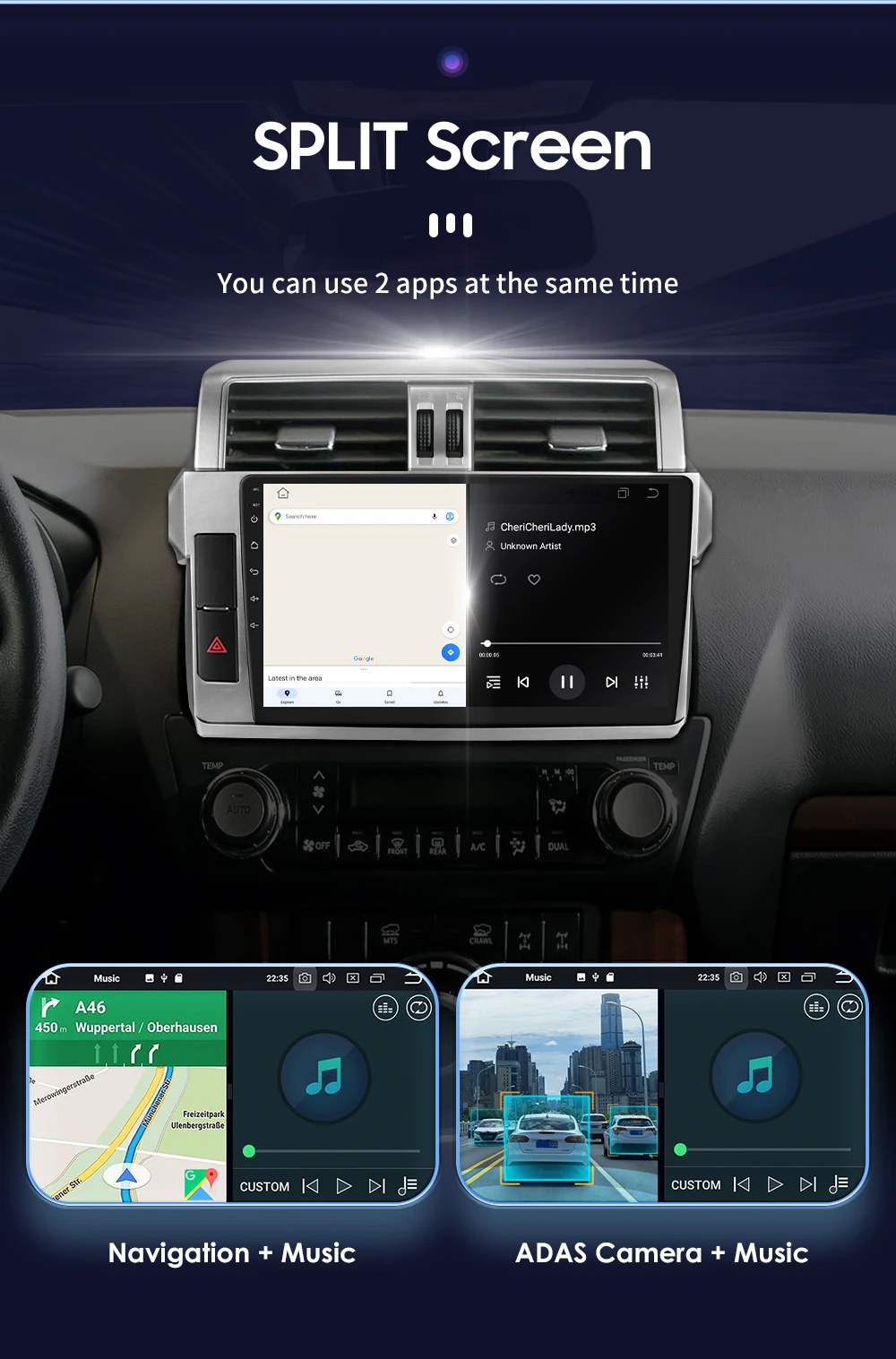 Hizpo Car Multimedia Navigation For Toyota Land Cruiser Prado 150 2013-2017 Radio 2 din Android Autoradio CarPlay Stereo 8+128G
