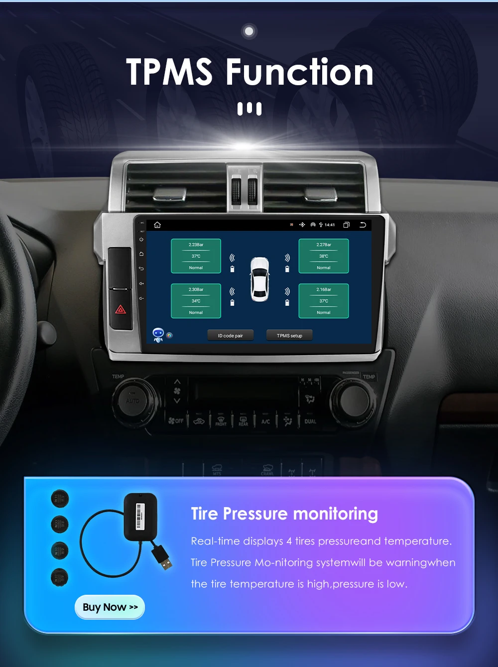 Hizpo Car Multimedia Navigation For Toyota Land Cruiser Prado 150 2013-2017 Radio 2 din Android Autoradio CarPlay Stereo 8+128G