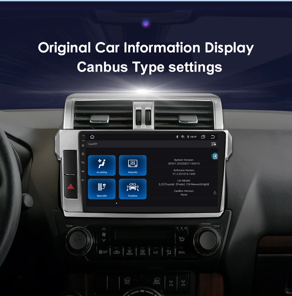 Hizpo Car Multimedia Navigation For Toyota Land Cruiser Prado 150 2013-2017 Radio 2 din Android Autoradio CarPlay Stereo 8+128G