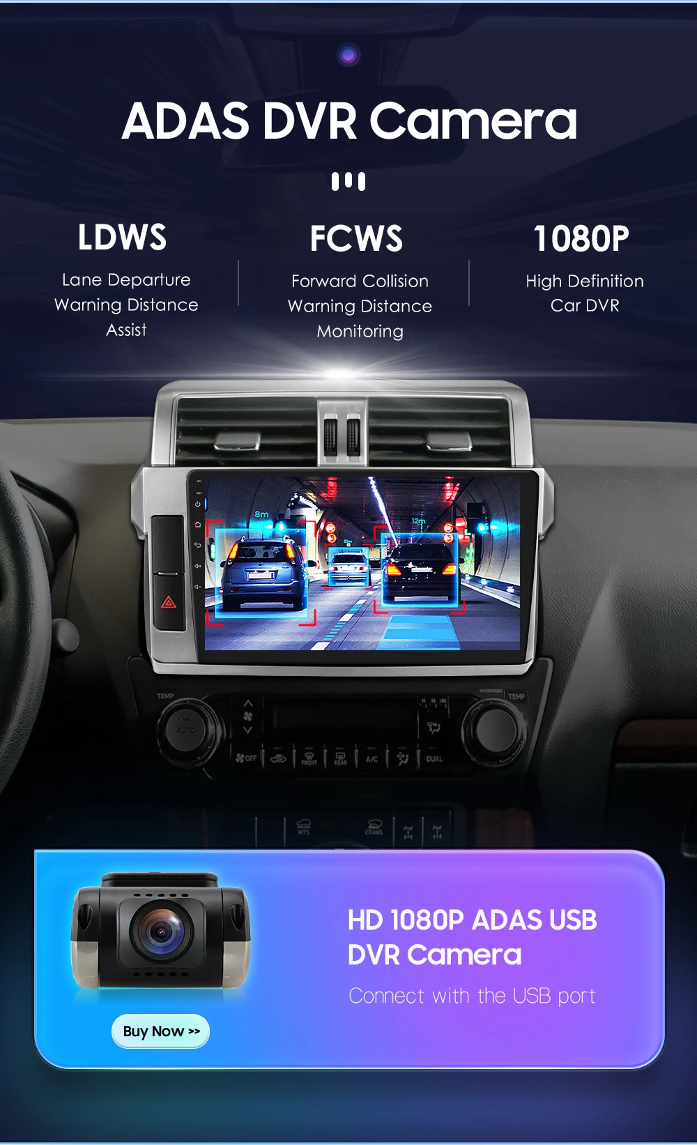 Hizpo Car Multimedia Navigation For Toyota Land Cruiser Prado 150 2013-2017 Radio 2 din Android Autoradio CarPlay Stereo 8+128G