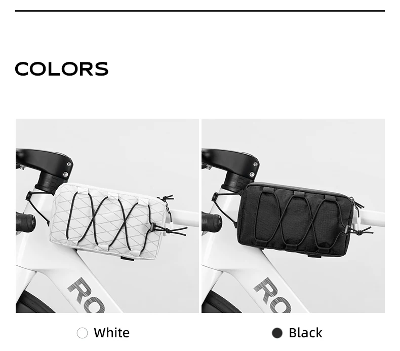 ROCKBROS Bicycle Bag Cycling Top Front Tube Frame Bag Easy Install 1L Large Capacity Storage Bike Bag MTB Road Cycling Accessory