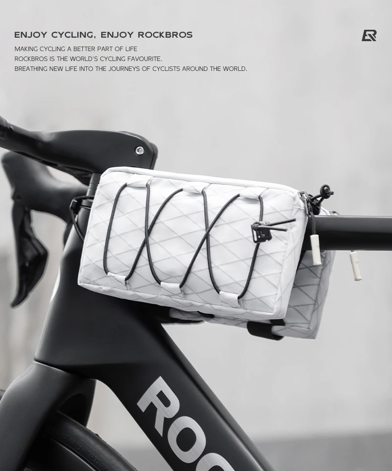 ROCKBROS Bicycle Bag Cycling Top Front Tube Frame Bag Easy Install 1L Large Capacity Storage Bike Bag MTB Road Cycling Accessory