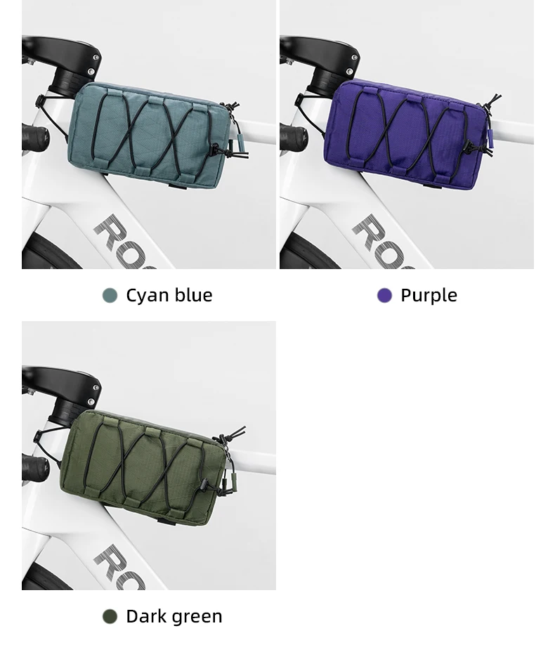 ROCKBROS Bicycle Bag Cycling Top Front Tube Frame Bag Easy Install 1L Large Capacity Storage Bike Bag MTB Road Cycling Accessory