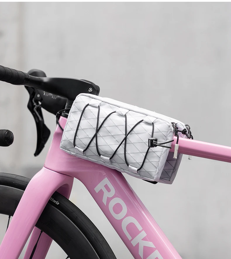 ROCKBROS Bicycle Bag Cycling Top Front Tube Frame Bag Easy Install 1L Large Capacity Storage Bike Bag MTB Road Cycling Accessory