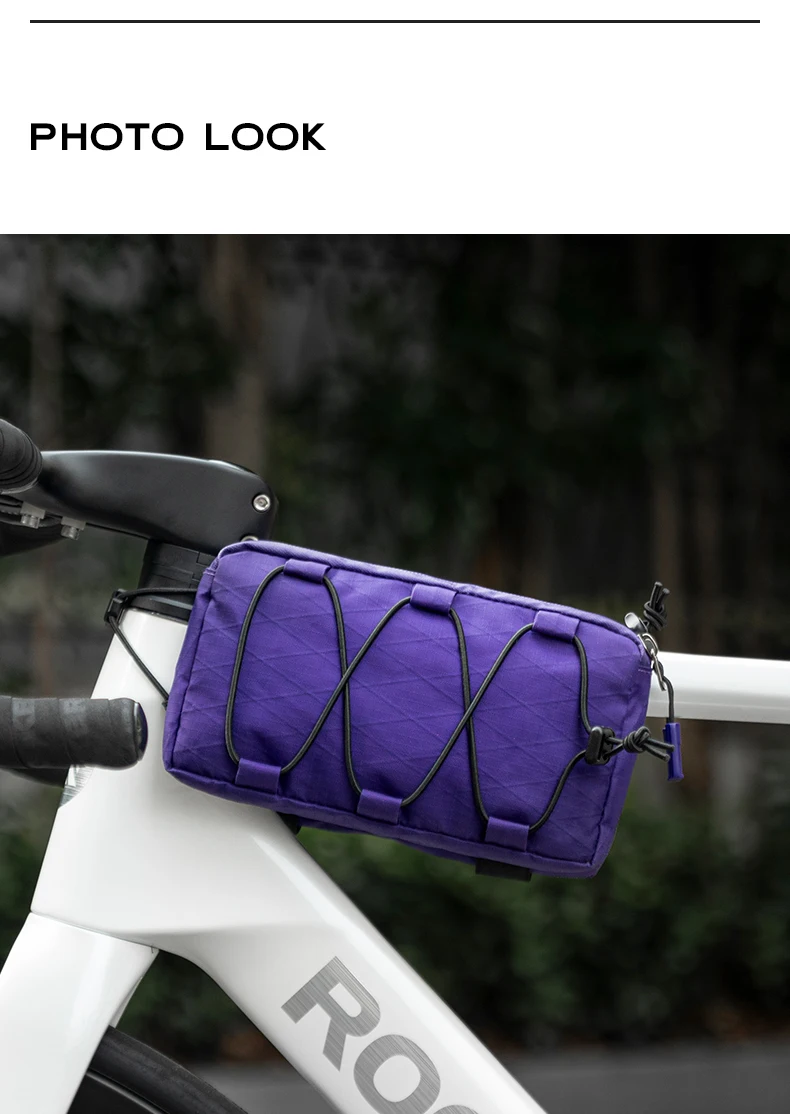 ROCKBROS Bicycle Bag Cycling Top Front Tube Frame Bag Easy Install 1L Large Capacity Storage Bike Bag MTB Road Cycling Accessory