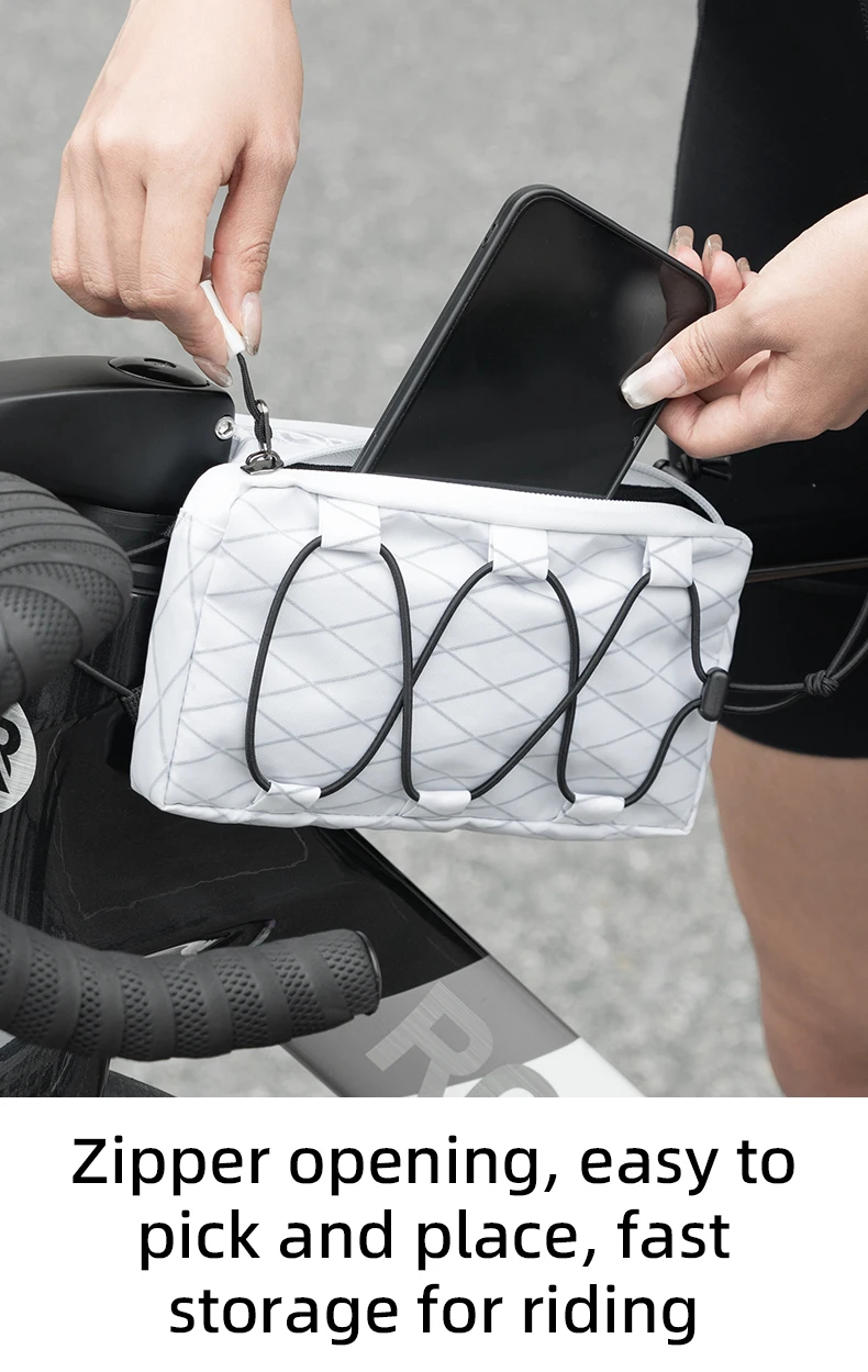 ROCKBROS Bicycle Bag Cycling Top Front Tube Frame Bag Easy Install 1L Large Capacity Storage Bike Bag MTB Road Cycling Accessory