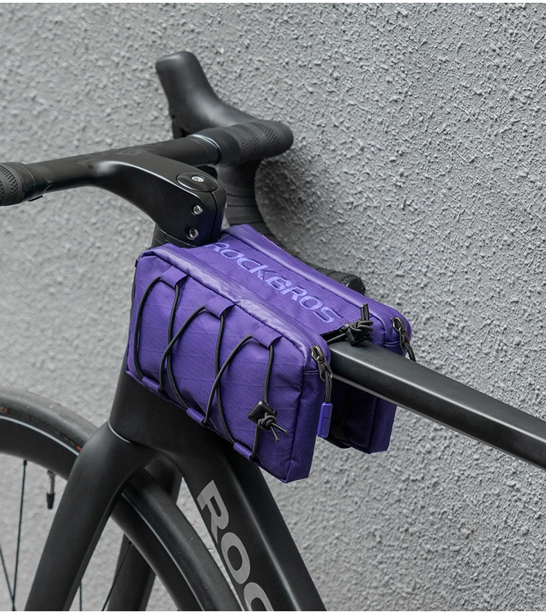 ROCKBROS Bicycle Bag Cycling Top Front Tube Frame Bag Easy Install 1L Large Capacity Storage Bike Bag MTB Road Cycling Accessory