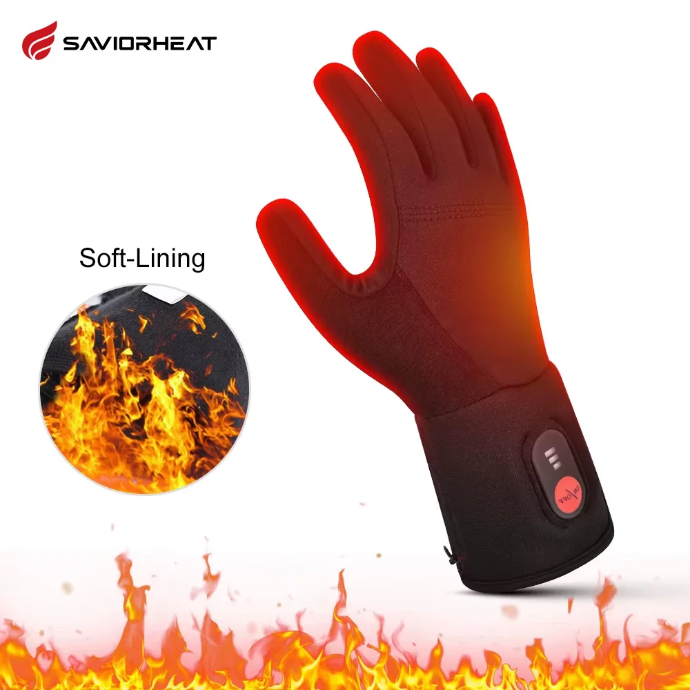 Savior Heated Gloves Electric Skiing Winter Warm Support Touch Screen Glove Men Women Snowboarding Thermal Skiing Liner Outdoor