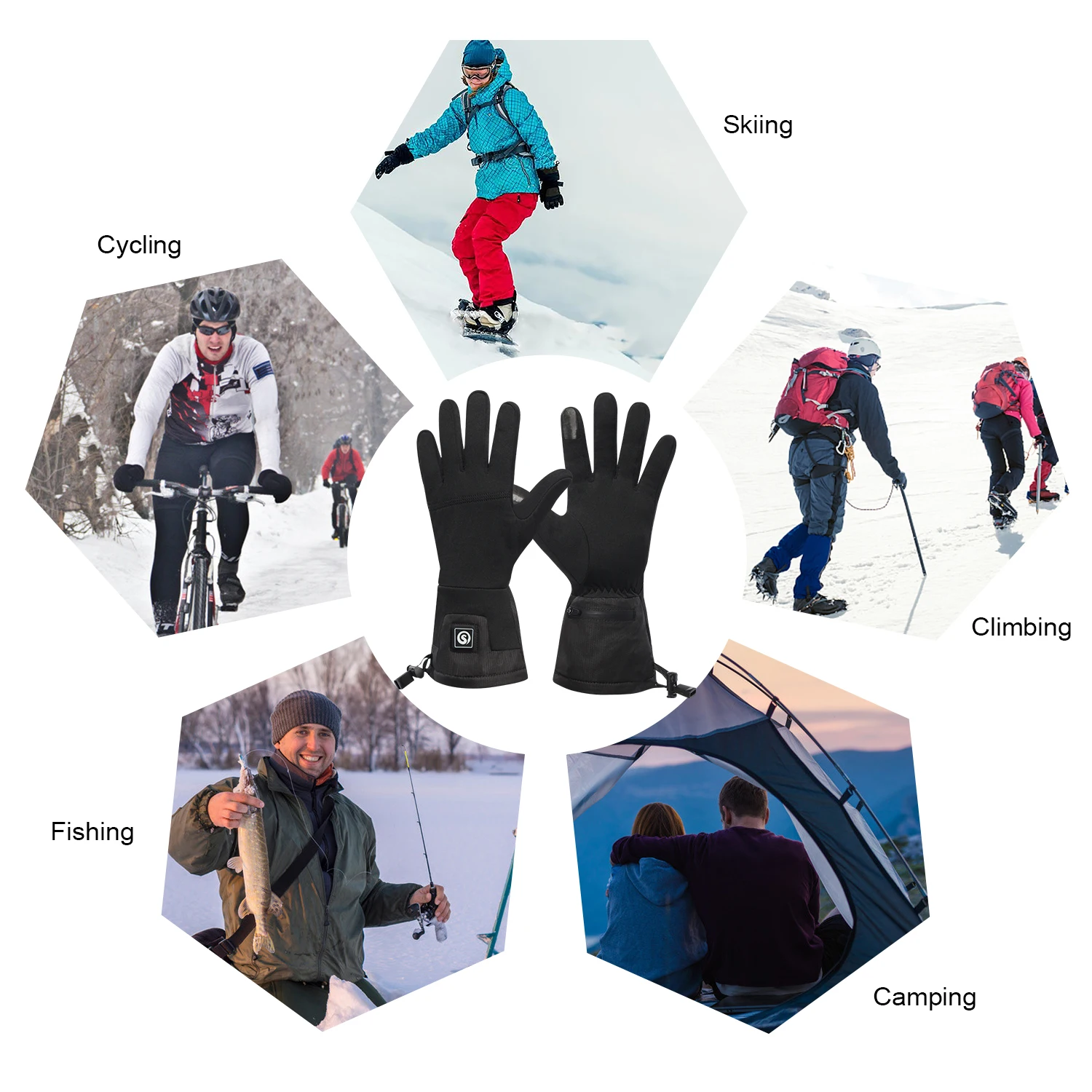 Savior Heated Gloves Electric Skiing Winter Warm Support Touch Screen Glove Men Women Snowboarding Thermal Skiing Liner Outdoor
