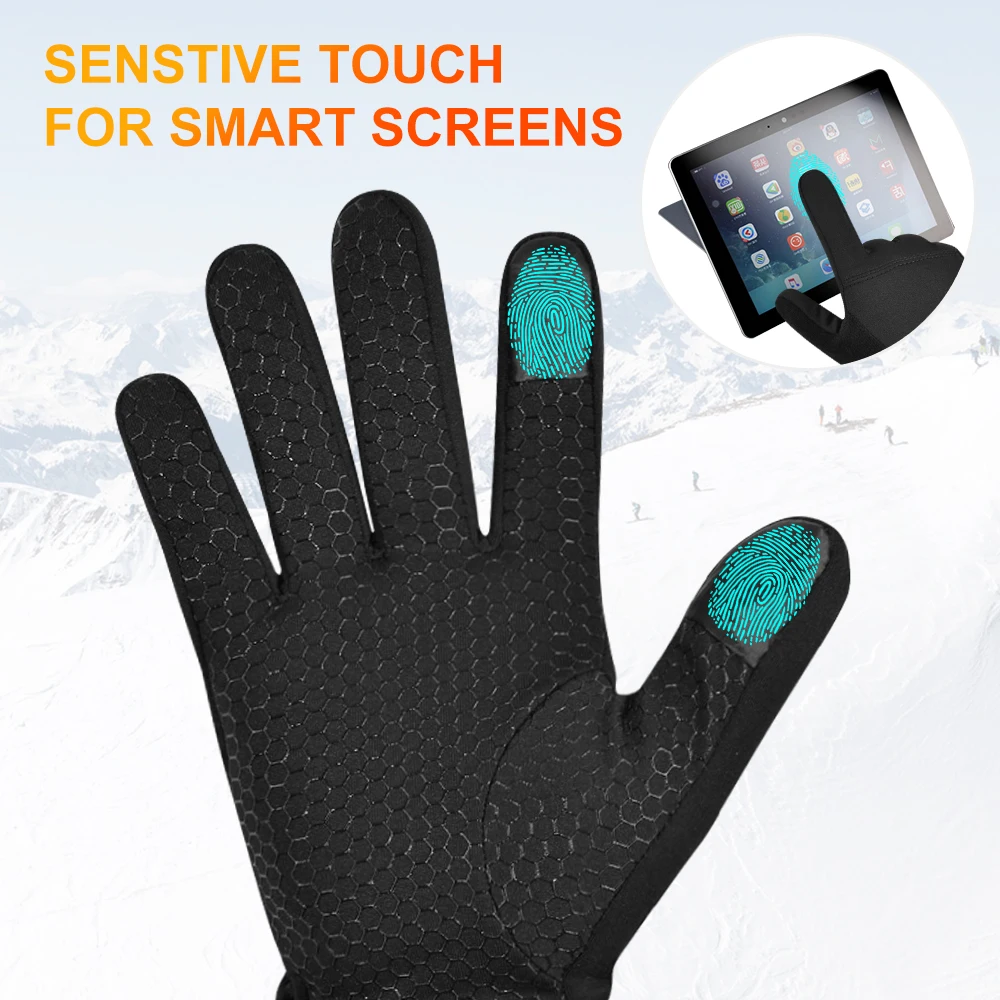 Savior Heated Gloves Electric Skiing Winter Warm Support Touch Screen Glove Men Women Snowboarding Thermal Skiing Liner Outdoor