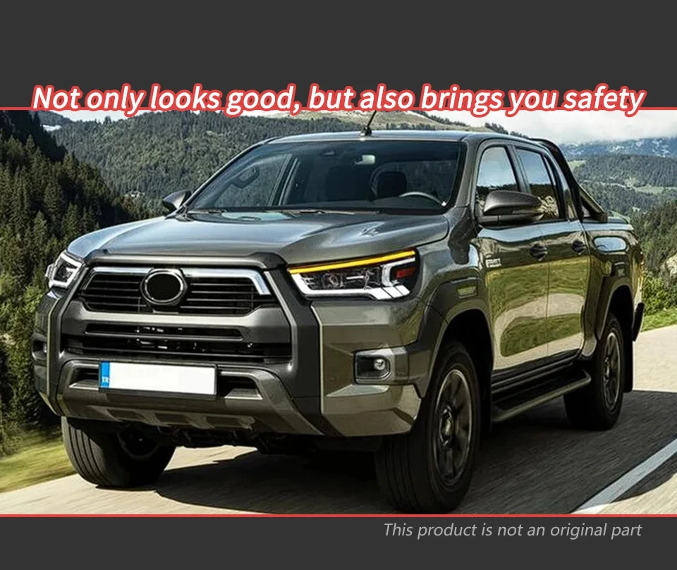 AKD Head Lamp for Toyota HILUX REVO LED Headlight 2021-2022 Headlights HILUX DRL Turn Signal High Beam Angel Eye Projector Lens