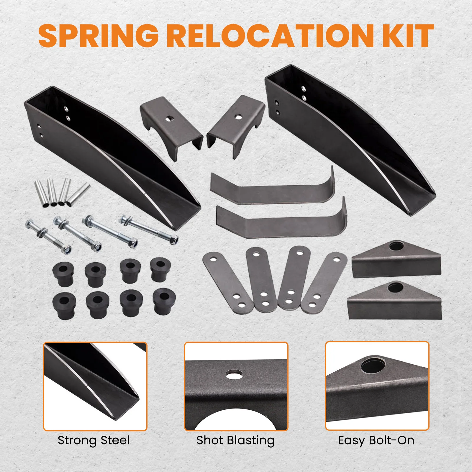 Rear Leaf Spring Relocation Pocket Kit For Chevy Belair 150 210 1955 1956-1957
