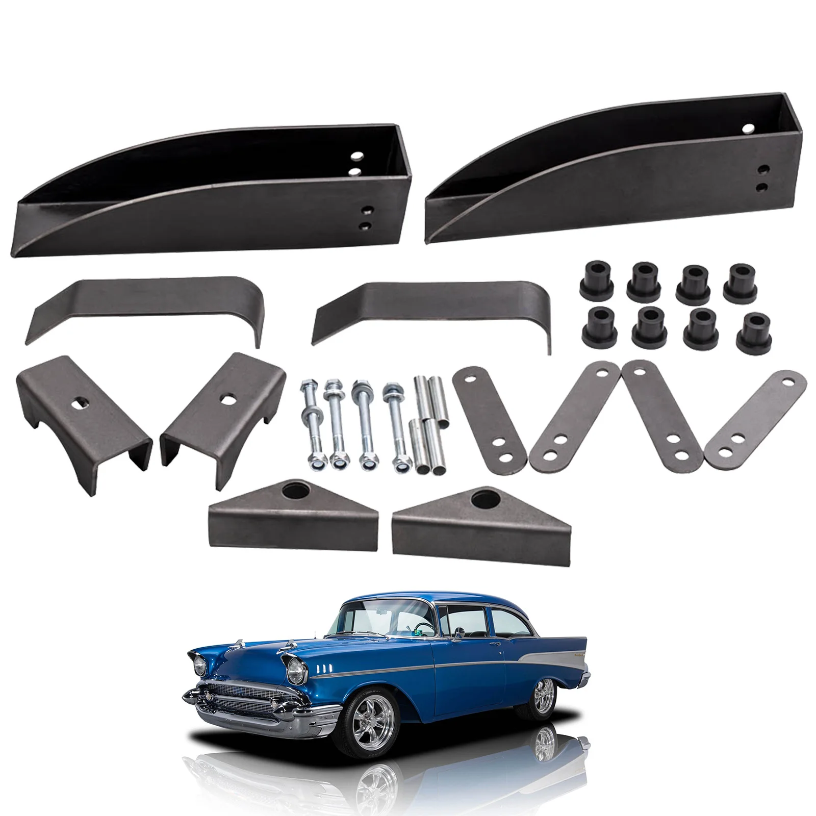 Rear Leaf Spring Relocation Pocket Kit For Chevy Belair 150 210 1955 1956-1957