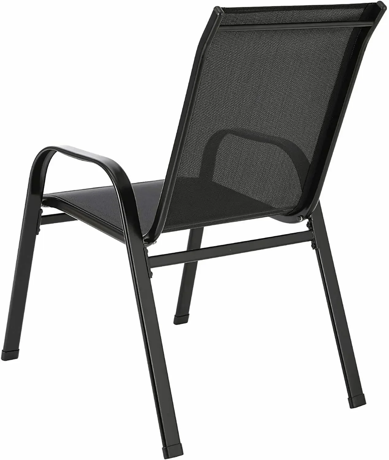 4PCS Garden Chairs Steel-iron+Teslin Fabric Folding High Back Balcony Chair Camping Chair Outdoor Seating Group Black