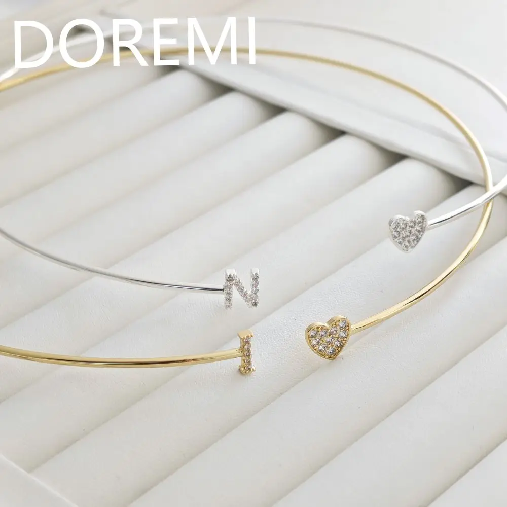 DOREMI Colorful Zircon Letters Initial Letter Name Necklace Private Custom Gift Jewelry Necklace Initial Letter Choker