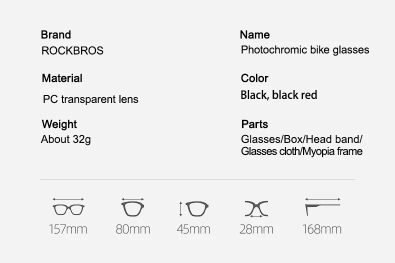 ROCKBROS Bicycle Glasses Photochromic Lens Outdoor Eyewear Goggles UV400 Sports Riding Cycling Sunglasses MTB Road Bike Glasses