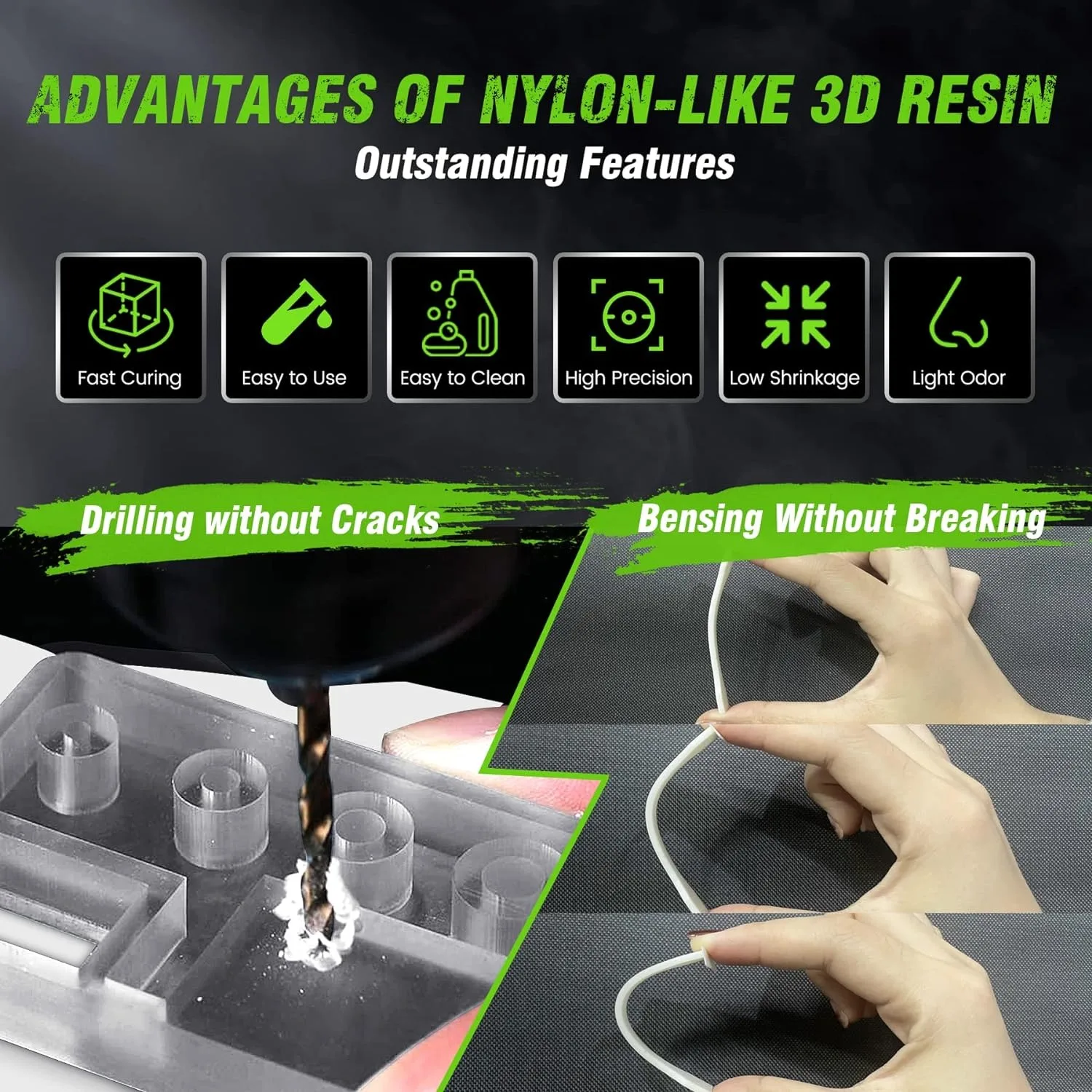 SUNLU 10KG ABS-Like/ Standard / Water-Wash/PA-Like/ 14K High Precision Resin 405nm Rapid UV-Curing Photopolymer Resin 1KG/Bottle
