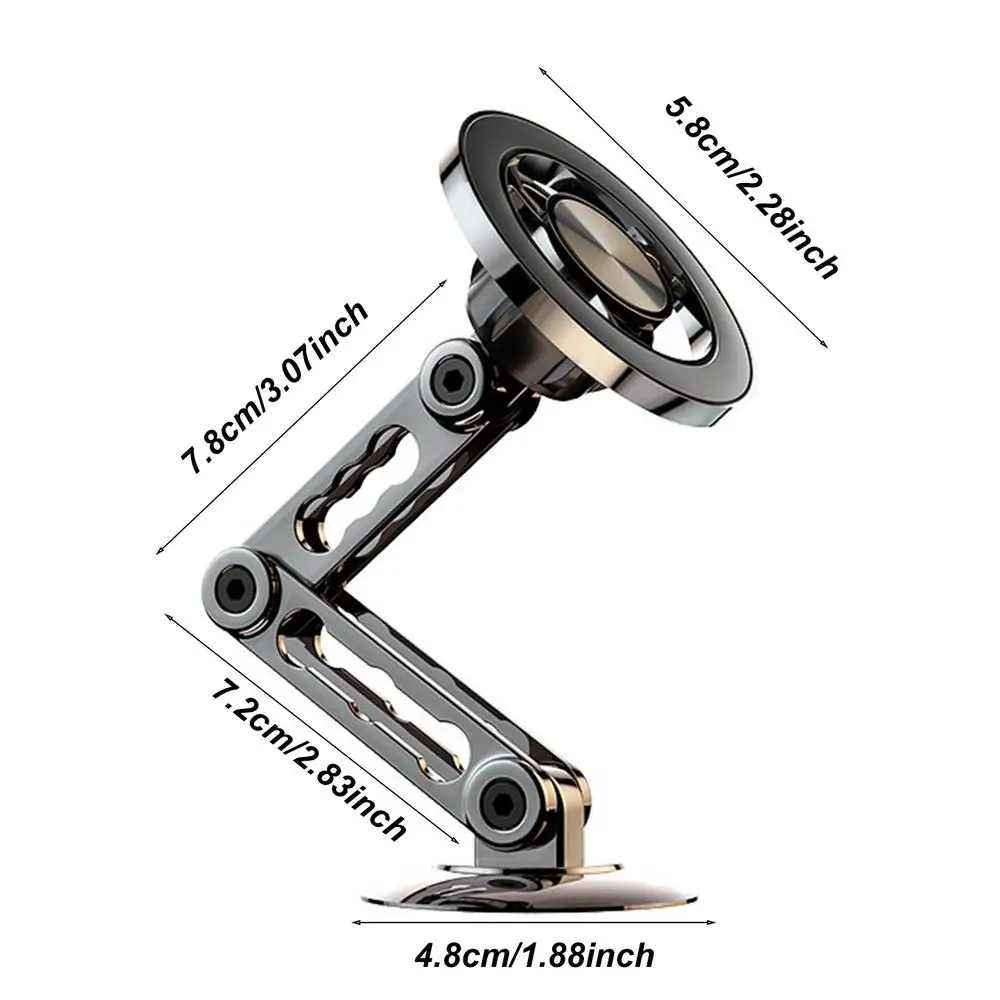 Magnetic Car Phone Holder Mount Ultra Magnetic Alloy Car Phone Mount Aluminum Alloy Long Arm Holder 360 Rotation Folding