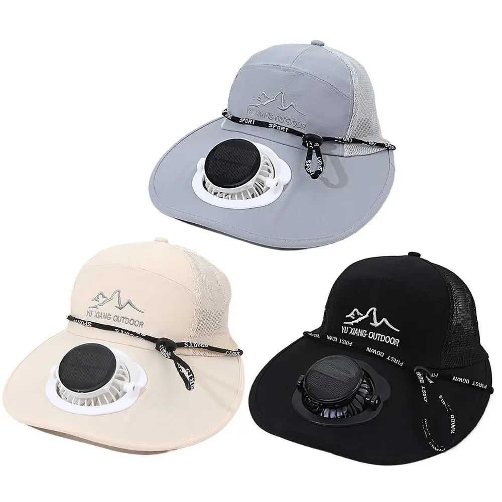 Men Women Hat Solar Energy&USBCharging Fan Caps Fishing Hats With Cooling Fan Sun Protection For Casual Outdoor Sports