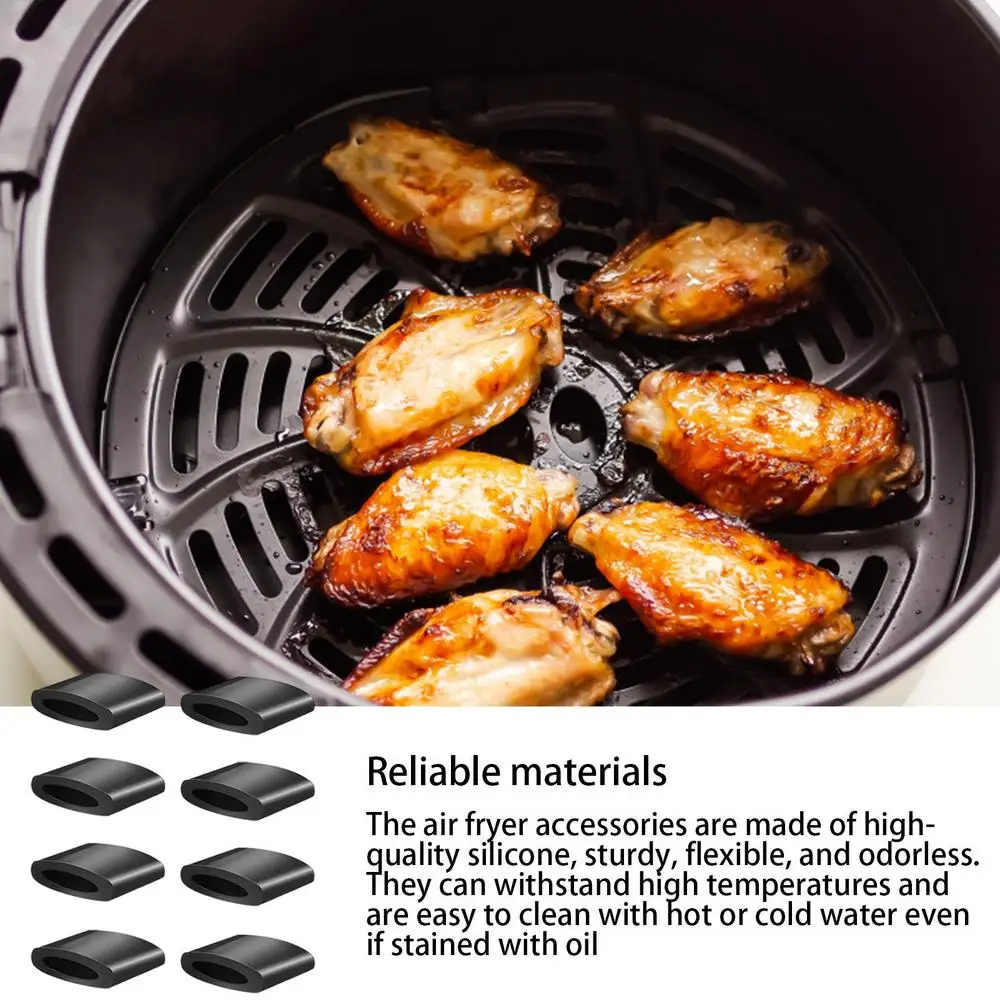 10Pcs/set Silicone Air Fryer Rubber Bumpers Reusable Rubber Protective Feet Covers Air Fryer Rubber Feet Replacement