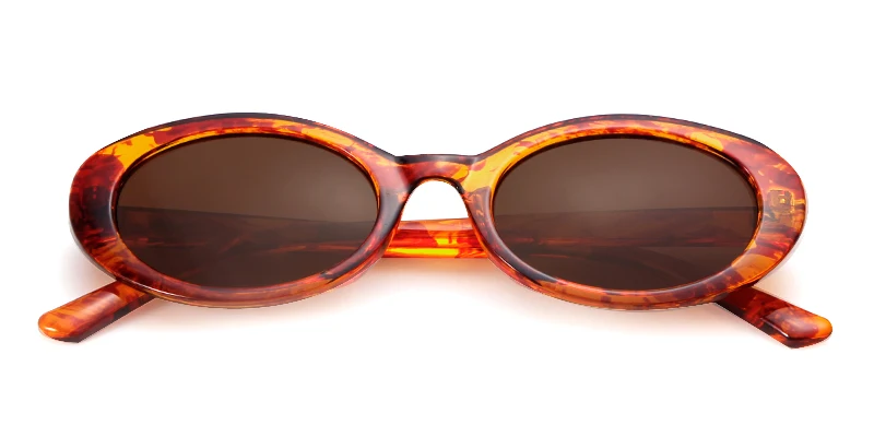 SORVINO Leopard Brown Small Oval Women's Sunglasses 2024 New Fashion Purple Sexy Retro Colorful Sun Glasses Shade UV400 Eyeglass