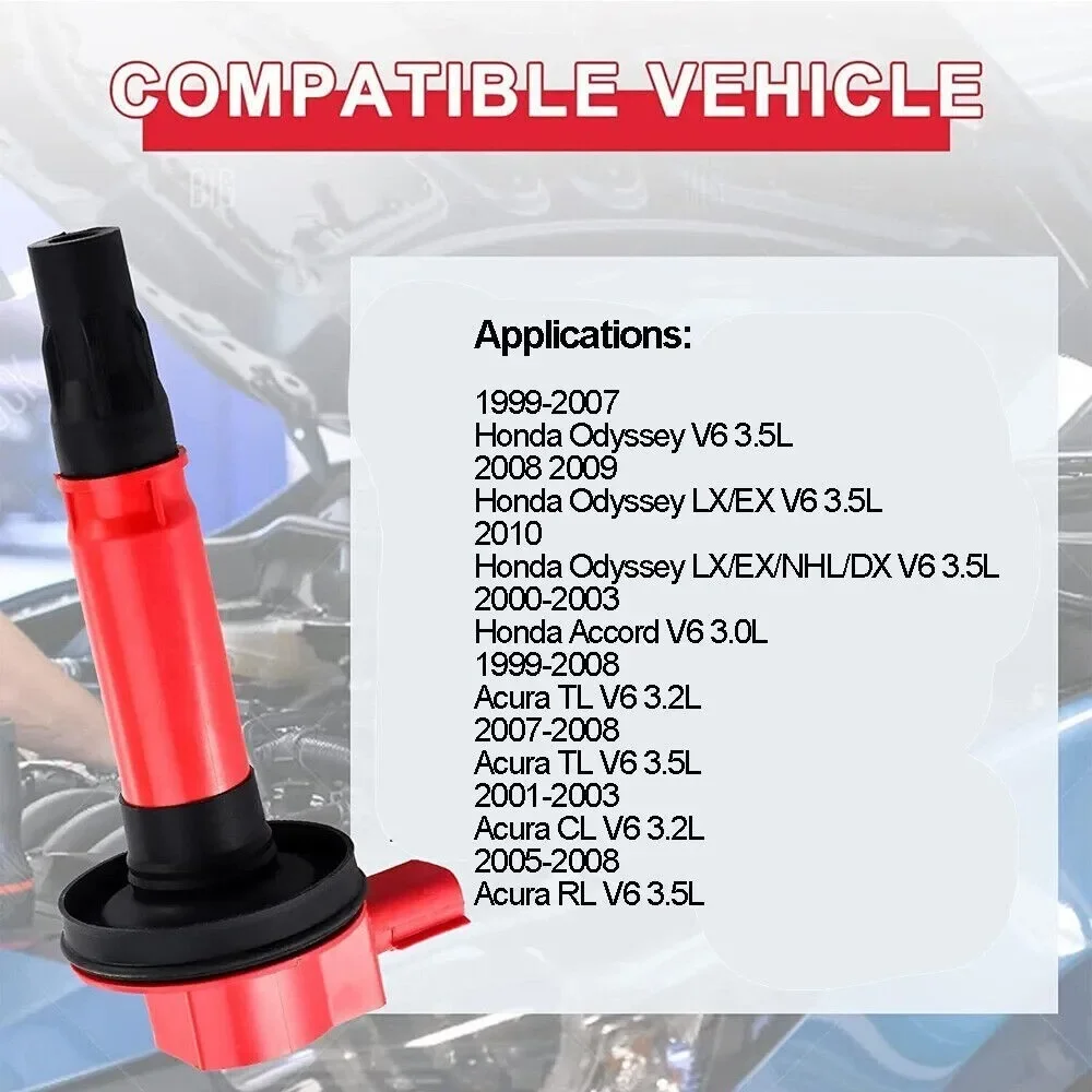 Carbole 6 Pack Ignition Coil For 1999-2010 Honda Accord Odyssey 3.0L 3.2L 3.5L V6 UF24