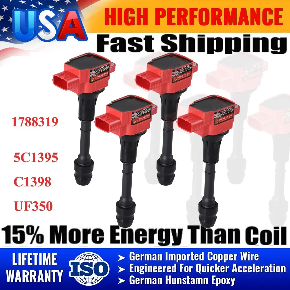 Carbole 4Pcs New Ignition Coil Pack For Nissan for Altima Sentra 2002-2006 L4 2.5L UF350