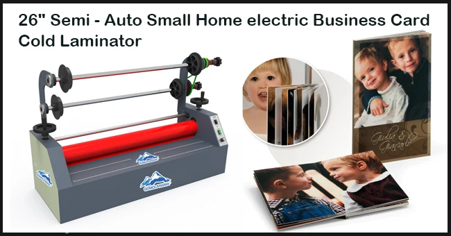 US Stock Qomolangma 26" Semi Auto Small Home Electric Business Card Cold Laminator laminating and mounting Machine Wholesale