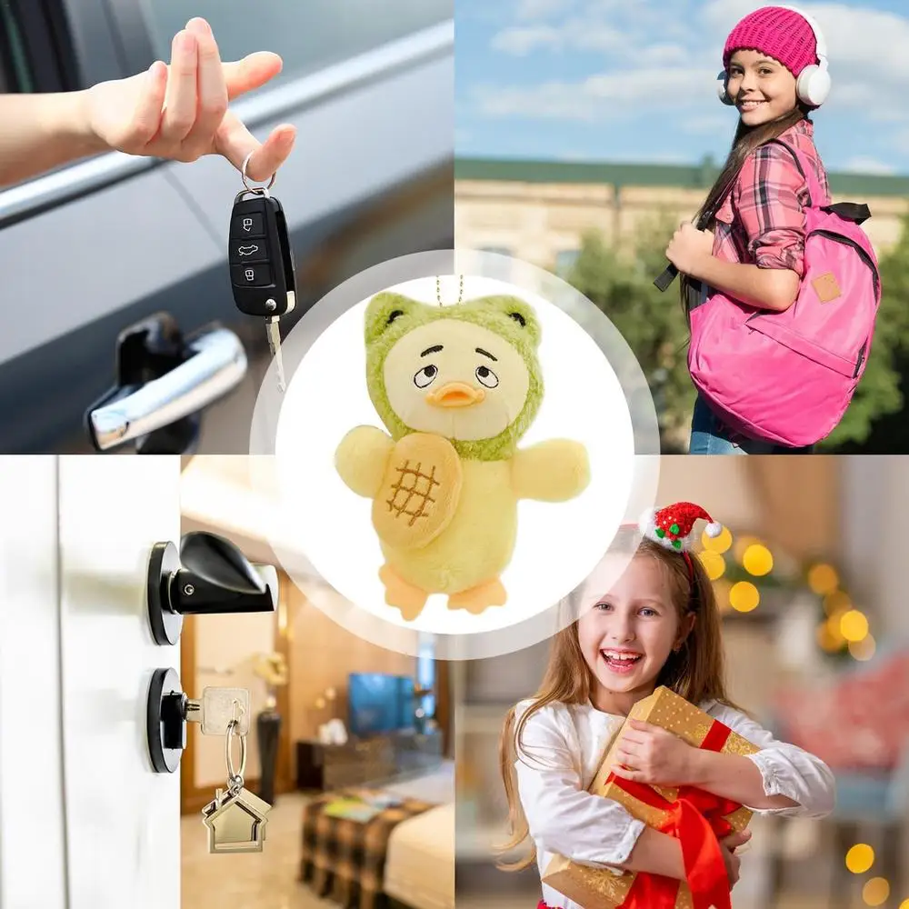 Plush Duck Keychain Cartoon Duck Keyring Charm Soft Portable Key Rings Decoration For Bags Purse Backpacks Car Keys