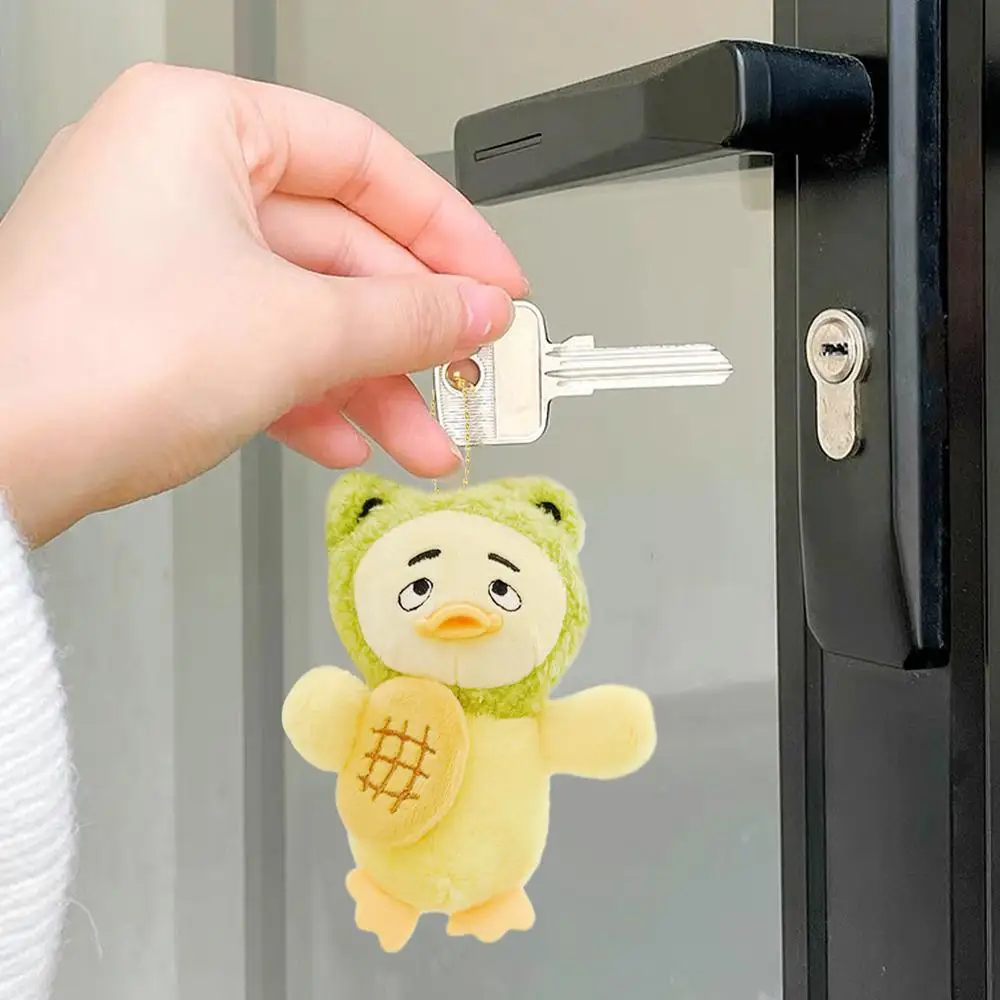 Plush Duck Keychain Cartoon Duck Keyring Charm Soft Portable Key Rings Decoration For Bags Purse Backpacks Car Keys