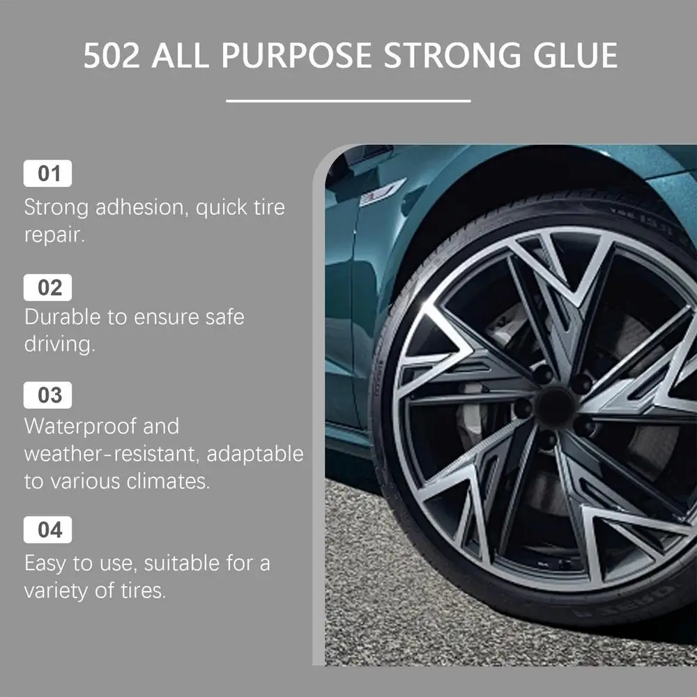 Tire Glue Instant Super Glue Rubber Cement Puncture Repair Tire Sidewall Repair Glue Tire Repair Cement For Multiple Types Tire