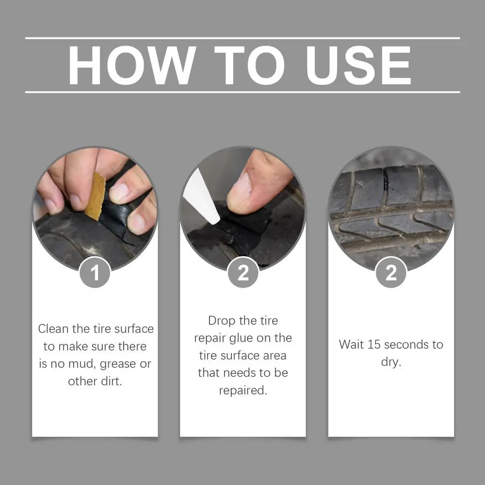 Tire Glue Instant Super Glue Rubber Cement Puncture Repair Tire Sidewall Repair Glue Tire Repair Cement For Multiple Types Tire
