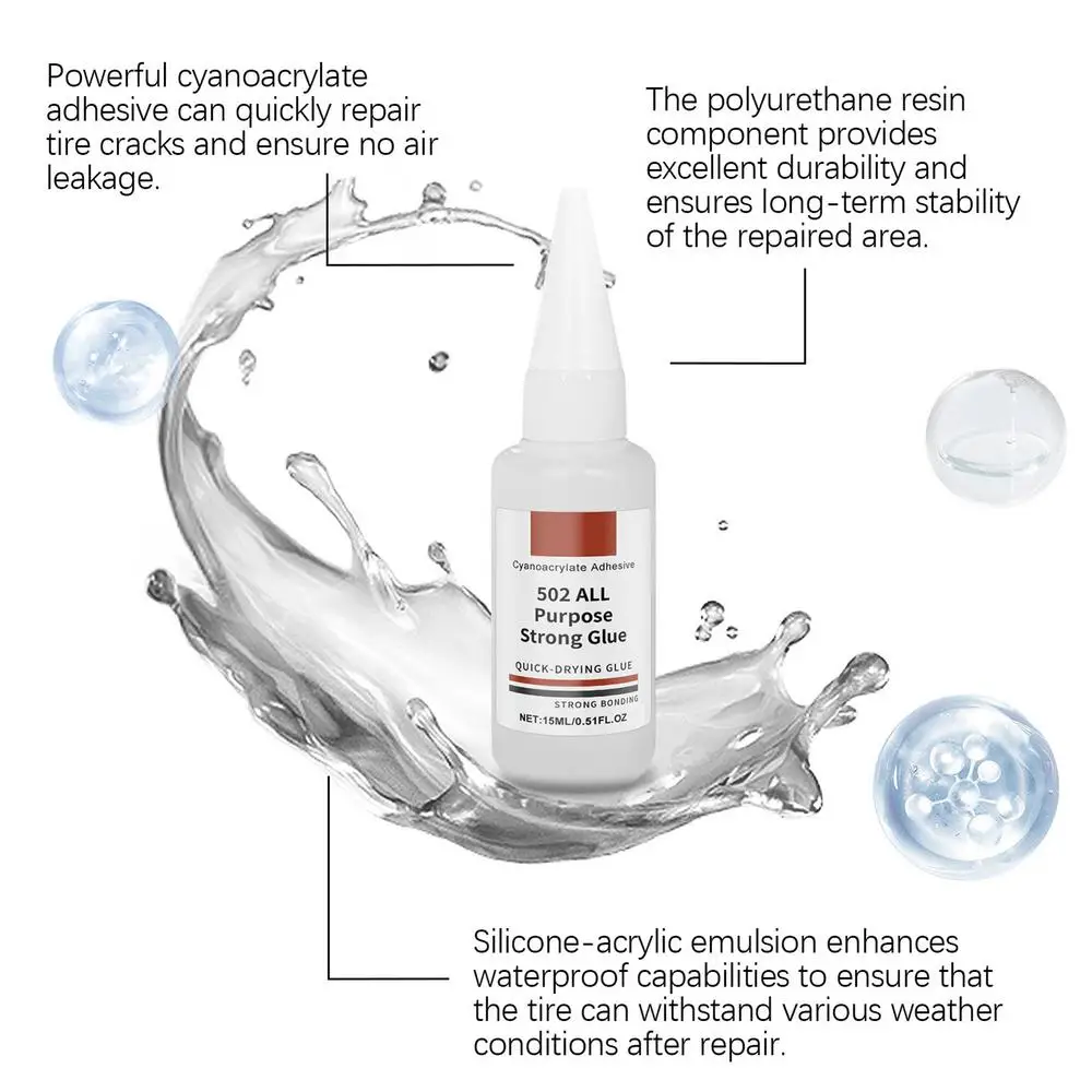 Tire Glue Instant Super Glue Rubber Cement Puncture Repair Tire Sidewall Repair Glue Tire Repair Cement For Multiple Types Tire