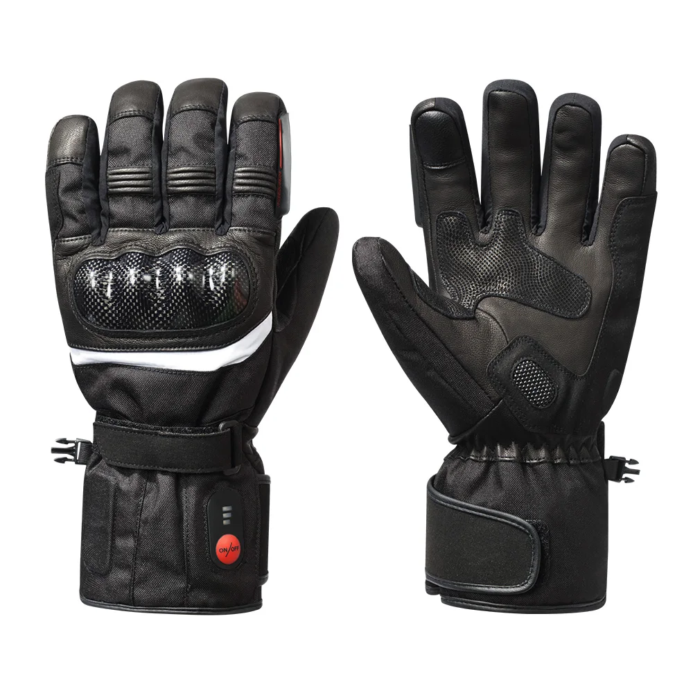 Savior Heat 100% Waterproof Motorcycle Gloves Heated Guantes Bike Riding Heating Gloves With Bettery Warmer Hand Joints Leather