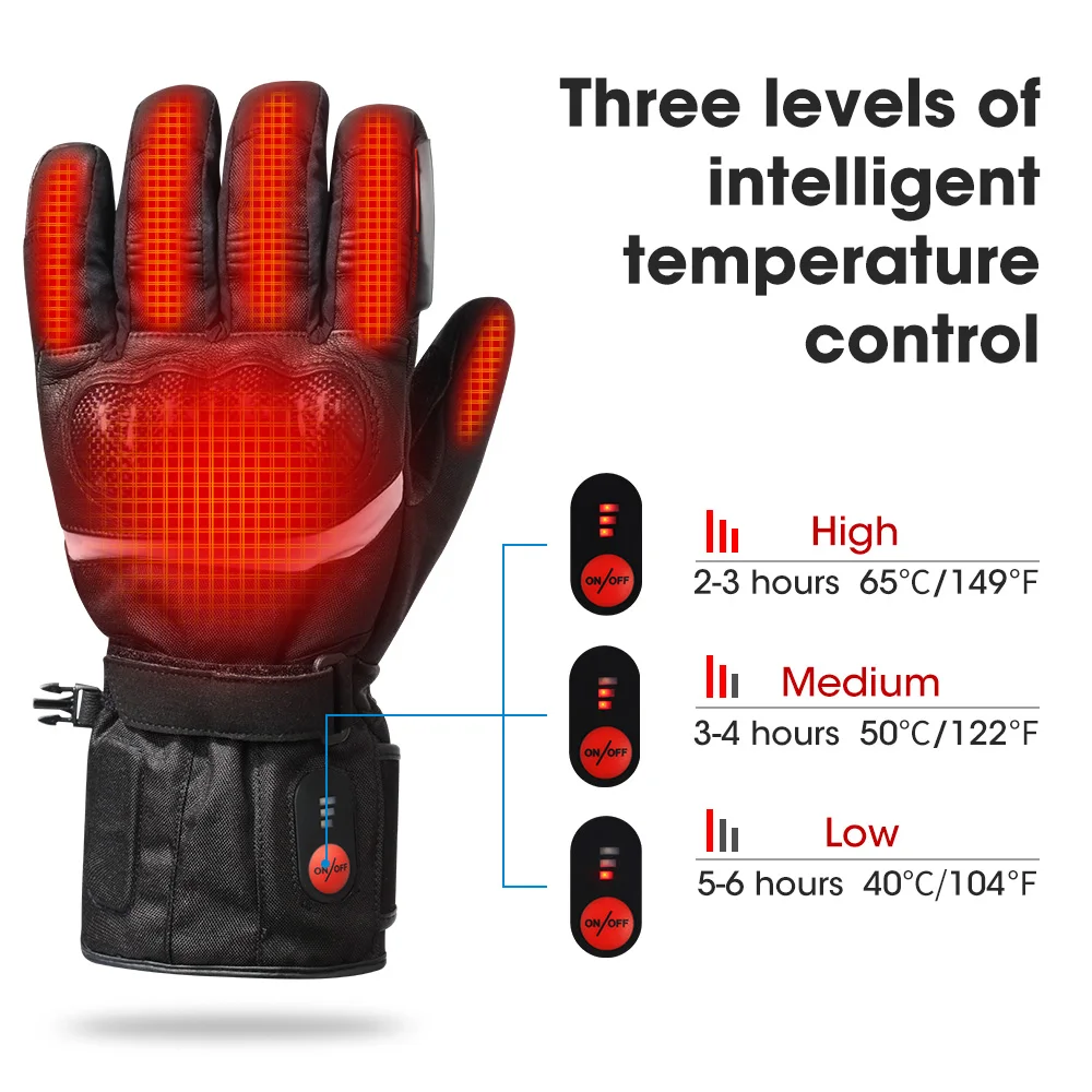 Savior Heat 100% Waterproof Motorcycle Gloves Heated Guantes Bike Riding Heating Gloves With Bettery Warmer Hand Joints Leather
